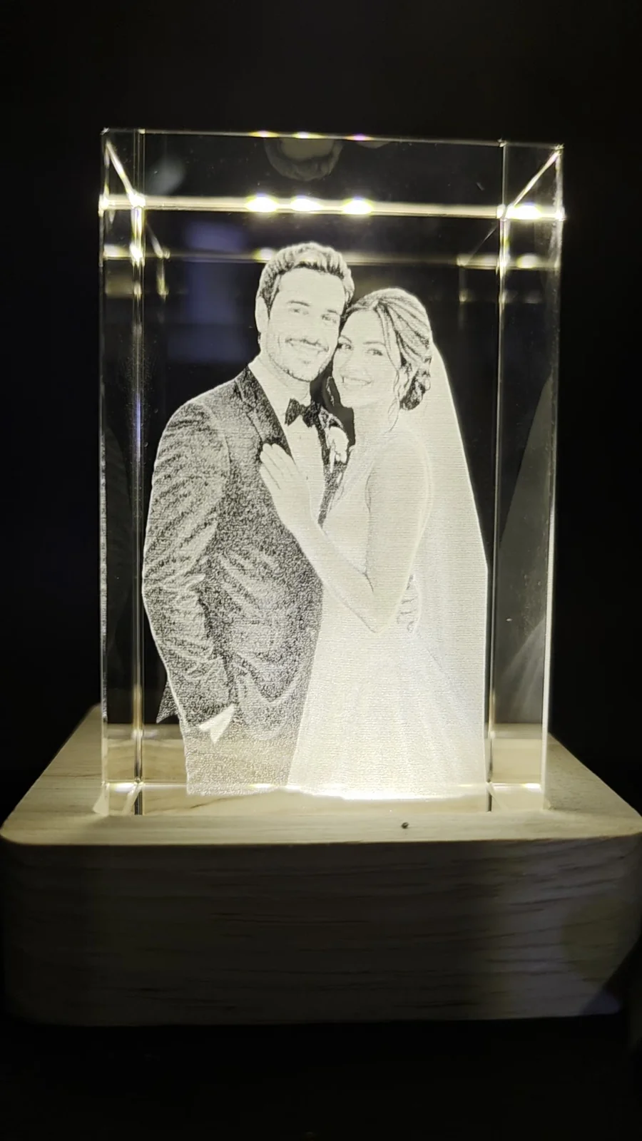 Cristal gravado com base LED — fotografia 8